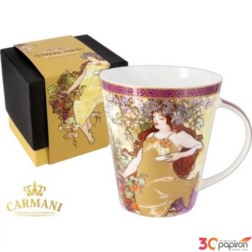 Bögre porcelán 450ml Mucha: Ősz 