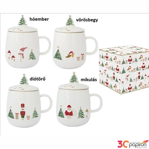Bögre porcelán 4,5dl Let it Snow dobozban