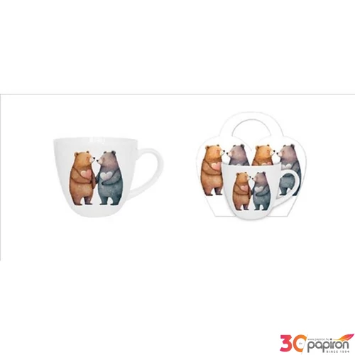 Bögre porcelán 460 ml Bears 1, díszcsomagolásban