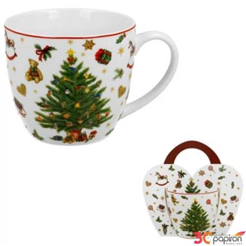 Bögre porcelán 460ml díszcsomagolásban, Christmas Tree