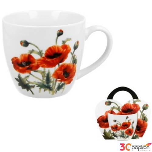 Bögre porcelán 460ml díszcsomagolásban, Classic Poppies 