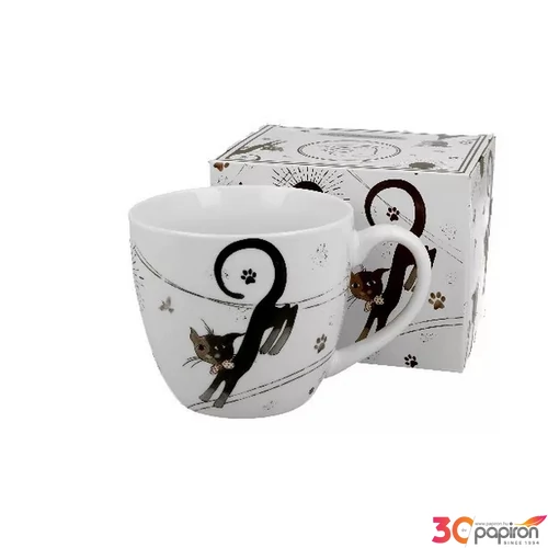 Bögre porcelán 460ml cicás 