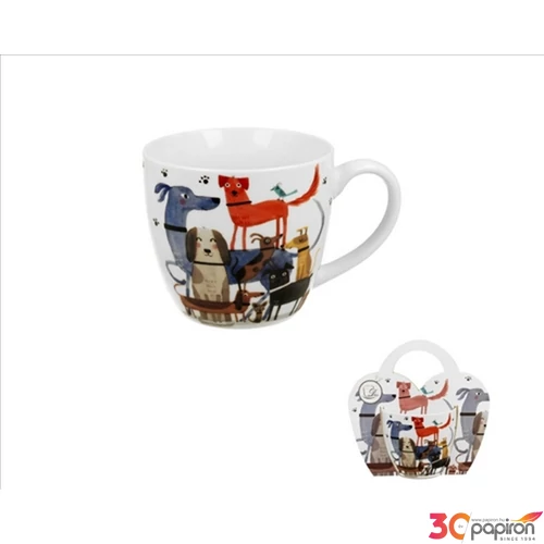 Bögre Porcelán 4,6dl Dog walk dobozban