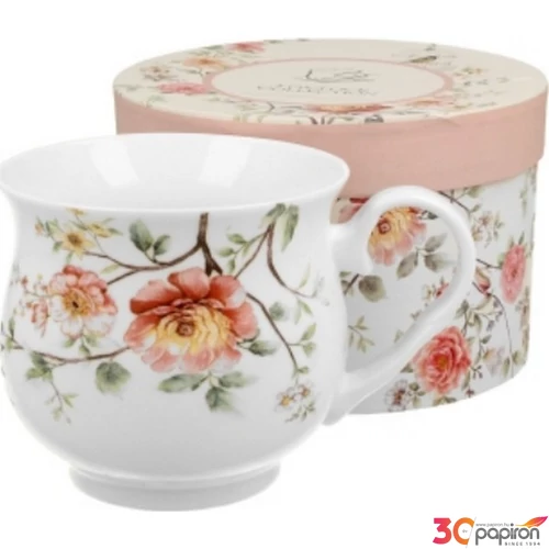Bögre porcelán 480ml Retro dobozban, Lidia 
