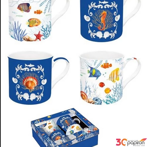 Bögre Porcelán 3dl Aquarium, Atmosphere 4db-os dobozban