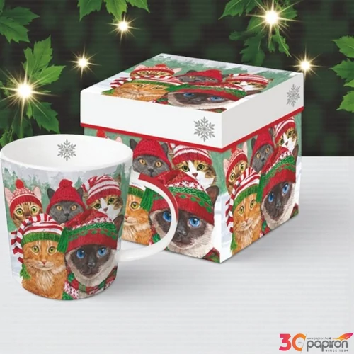Bögre porcelán 4dl dobozban, Cat Usie