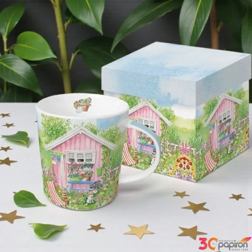 Bögre porcelán 4dl dobozban, Maison Rose