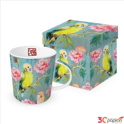 Bögre Porcelán 4dl Perruches dobozban