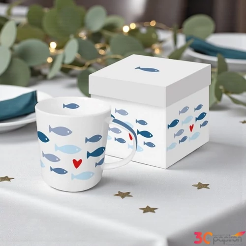 Bögre porcelán 4dl Seaside dobozban