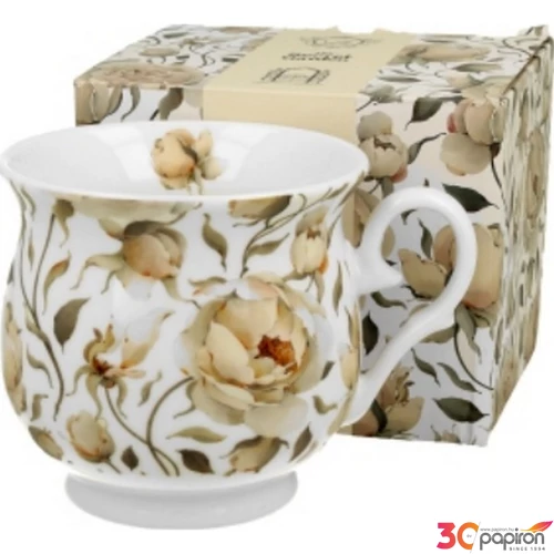 Bögre porcelán 500ml dobozban, English Roses White 