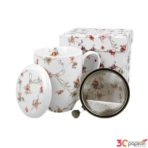 Bögre porcelán 360ml szűrős, safa 