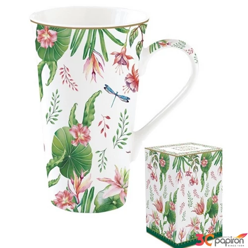 Bögre porcelán 600ml dobozban, Botanic Chic