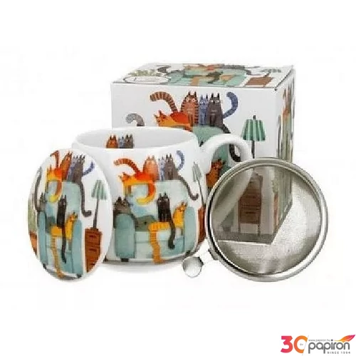 Bögre porcelán 430ml The Chair, szűrős, hordó alakú
