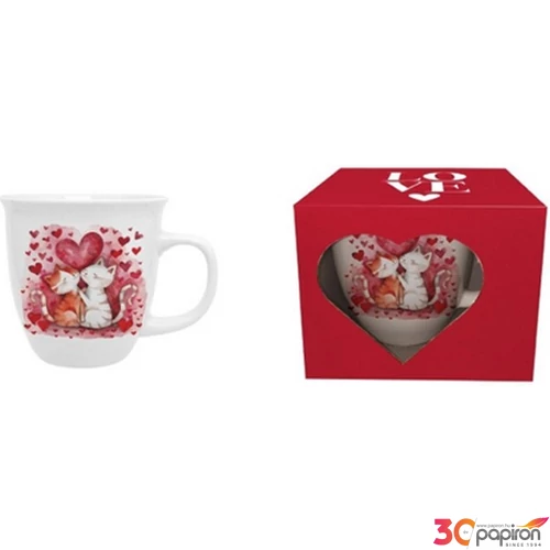 Bögre porcelán 650ml dobozban, Loving Cats 