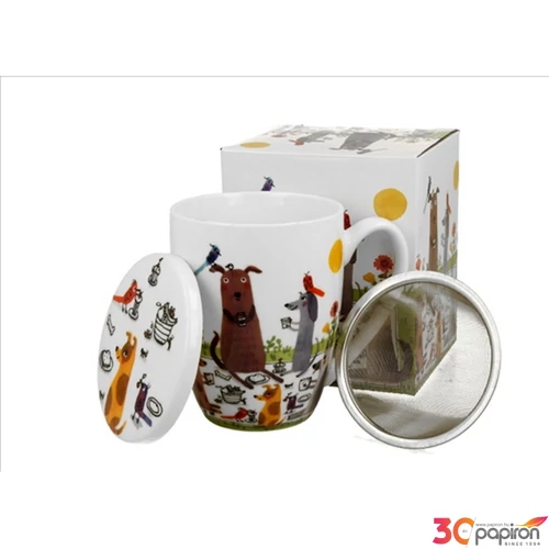 Bögre Porcelán 6,5dl Dog picnic dobozban