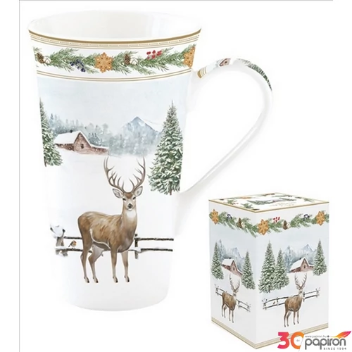 Bögre Porcelán 6dl White Forest dobozban