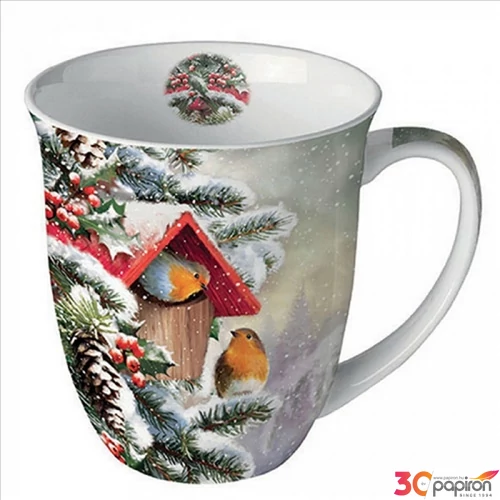 Bögre porcelán Ambiante House with robins 4dl porcelánbögre