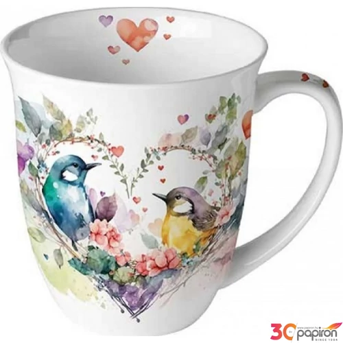 Bögre porcelán Ambiante Loving birds 4dl porcelánbögre