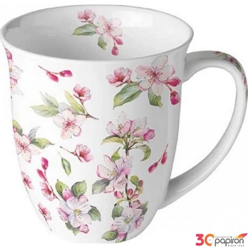 Bögre porcelán Ambiante Spring blossom white 4dl porcelánbögre
