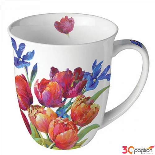 Bögre porcelán Ambiante Tulips of joy 4dl porcelánbögre