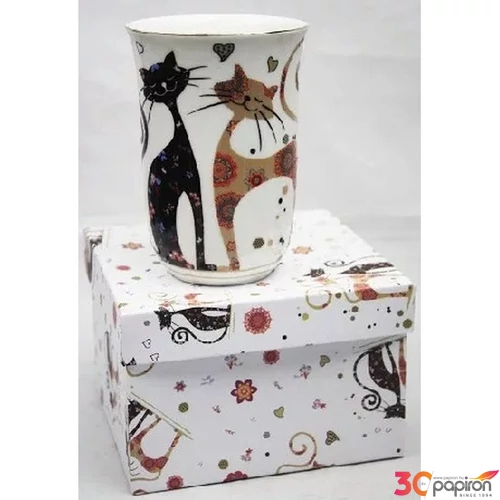 Bögre porcelán 500ml, cicás 