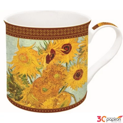 Bögre Porcelán 3dl Van Gogh: Napraforgók dobozban