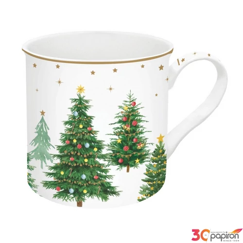 Bögre Porcelán karácsonyi 3dl Festive Trees dobozban