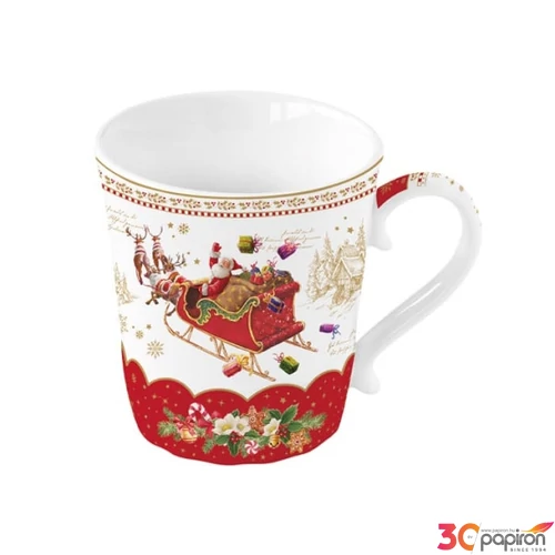 Bögre Porcelán karácsonyi 3,4dl Christmas Memories dobozban