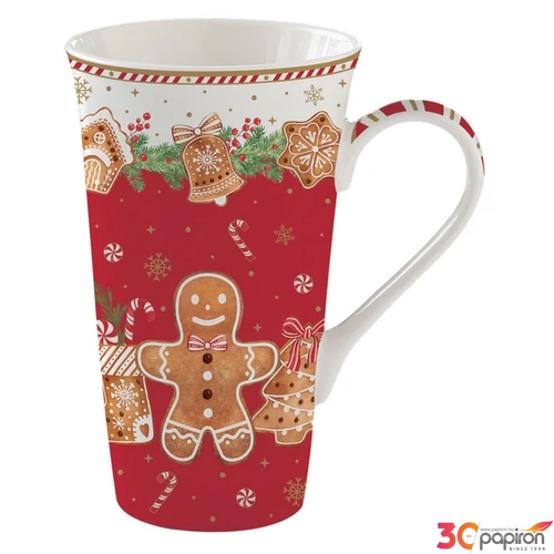 Bögre Porcelán karácsonyi 6dl Fancy Gingerbread dobozban
