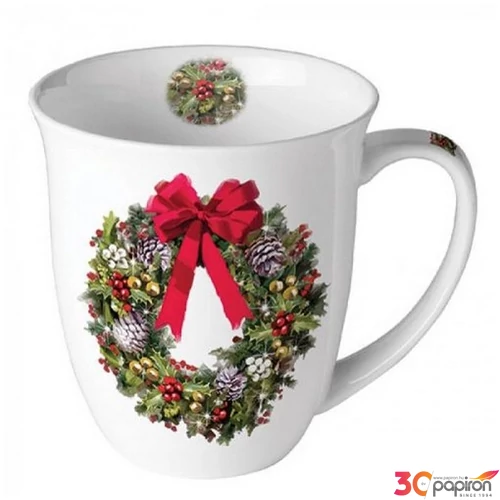 Bögre porcelán Ambiante Bow On Wreath 4dl porcelánbögre