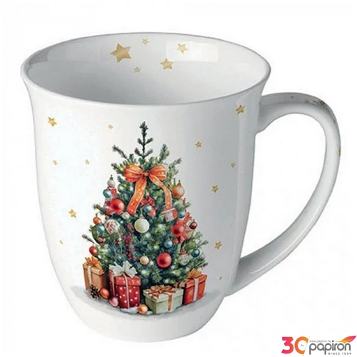Bögre Porcelán karácsonyi Decorated Christmas tree 0,4l