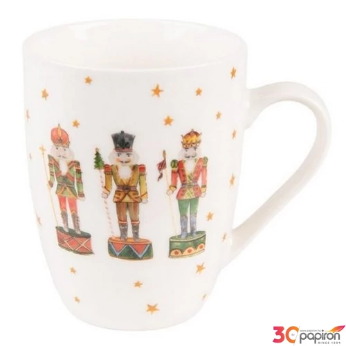 Bögre Porcelán karácsonyi diótörős 12x8x10cm/300ml,Happy Little Christmas