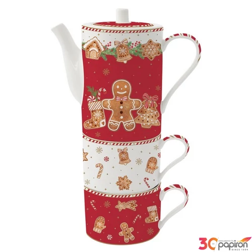 Bögre Porcelán karácsonyi 2,4dl Fancy Gingerbread 2db-os dobozban