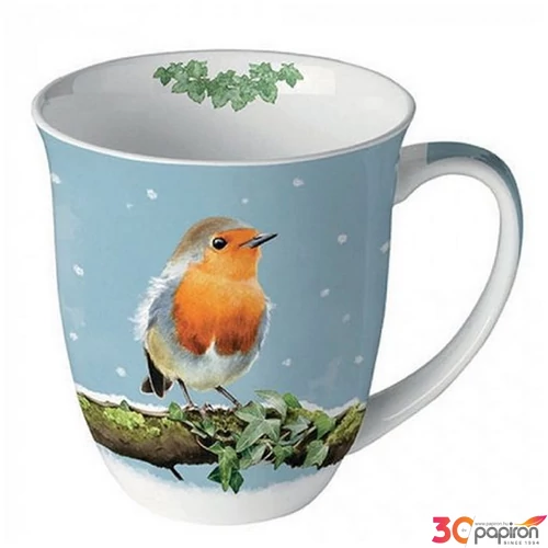 Bögre porcelán Ambiante Robin on branch 4dl porcelánbögre