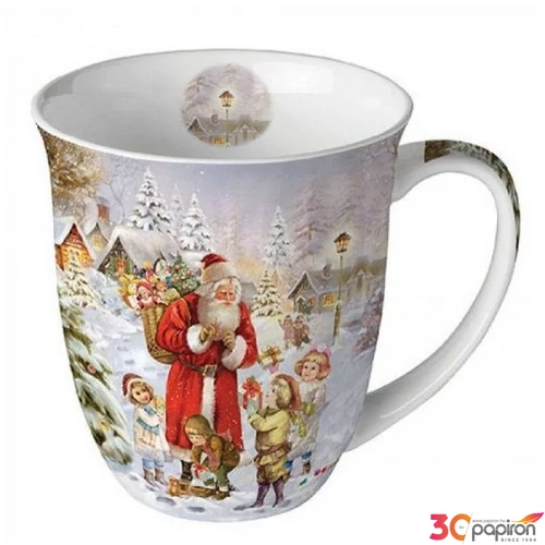 Bögre porcelán Ambiante Santa bringing presents 4dl porcelánbögre