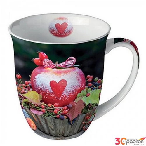Bögre porcelán Ambiante Snow dusted apple 4dl porcelánbögre