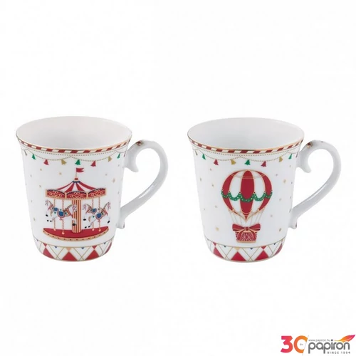 Bögre Porcelán karácsonyi 2,7dl Wonderland Christmas 2db-os dobozban