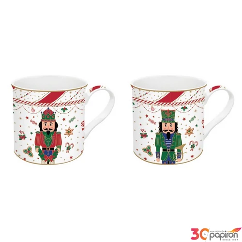 Bögre Porcelán karácsonyi 3dl Nutcracker Twist 2db-os dobozban