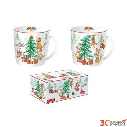 Bögre Porcelán karácsonyi 3,5dl Christmas Gang 2db-os dobozban