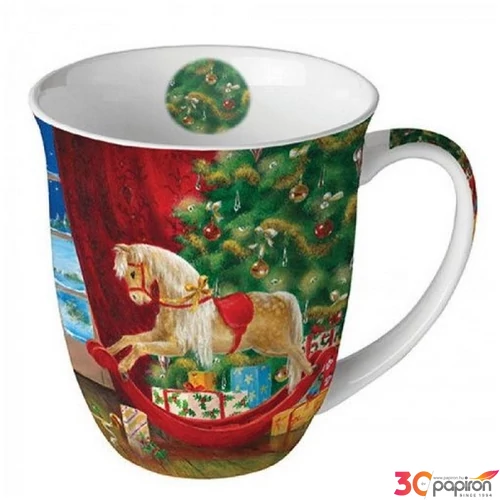 Bögre porcelán Ambiante Wooden rocking horse 4dl porcelánbögre