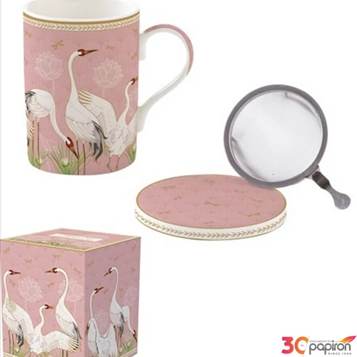 Bögre Porcelán 3,5dl 3,5dl tetővel Dancing Herons dobozban