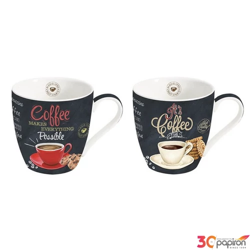Bögreszett porcelán 3,5dl It's Coffee Time 2db-os dobozban