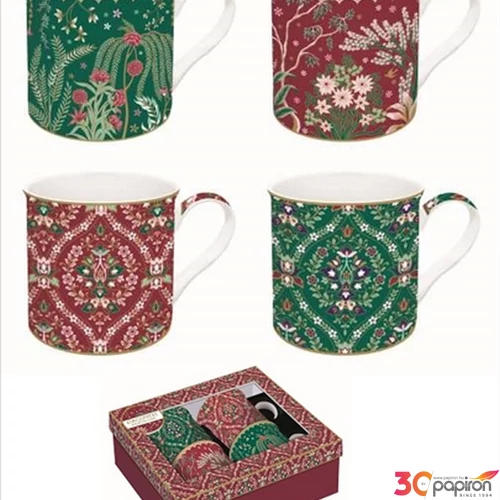 Bögre szett porcelán 3dl Atmosphere, Eclectic Chic 4db-os dobozban