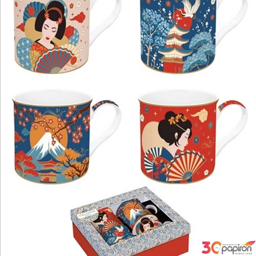 Bögre szett porcelán 3dl Atmosphere, Tokyo 4db-os dobozban