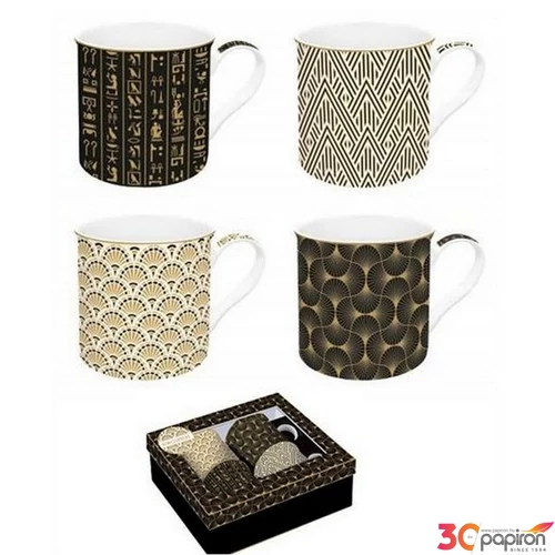 Bögre szett Porcelán 3dl Atmosphere Egyptology 4db-os dobozban