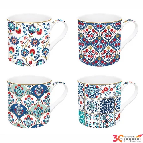 Bögre szett Porcelán 3dl Iznik, Atmosphere 4db-os dobozban