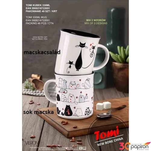 Bögre szett porcelán Tomi 330 ml 