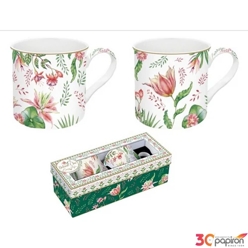 Bögreszett Porcelán 3dl Botanic chic 2db-os dobozban