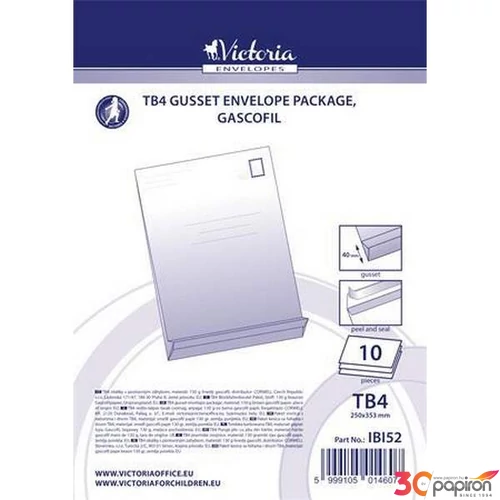 Boríték 1 TB4, szilikonos 40 mm talp, VICTORIA PAPER barna gascofil 10db/csomag
