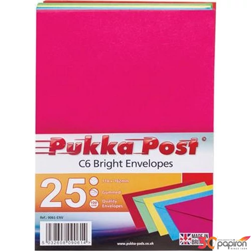 Boríték C6 szilikonos Pukka PadBright, vegyes színek